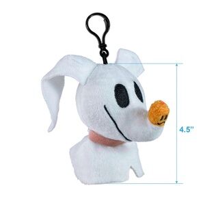 White Plush Dog Keychain with Orange Nose - Kids Stuffed Animal